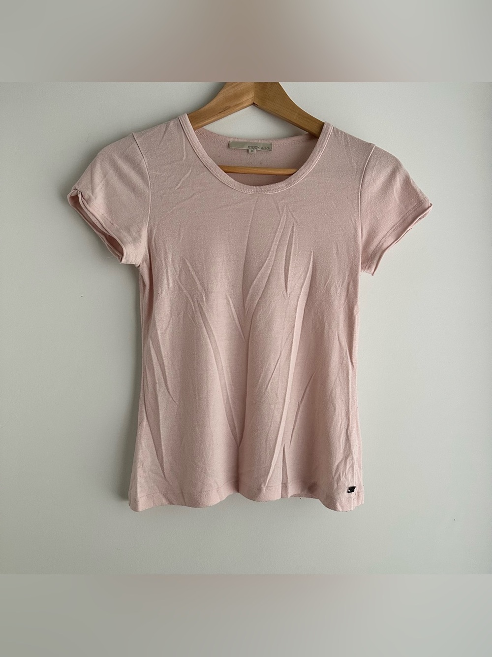 Monk & Lou Splendid Light Pink Short Sleeve Crewneck Tee XS